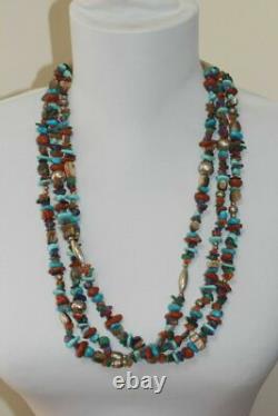 Native American Santo Domingo Multi Stone BEAD TREASURE Necklace