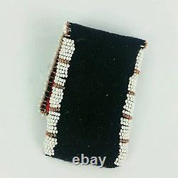 Native American Seed Bead Medicine Pouch with Fossil