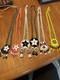 Native American Seed Beaded Necklace Medallion Vintage Star Dream Catcher Lot 6