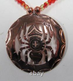 Native American Seminole Handmade Spider Medallion Beaded Necklace C Johnson