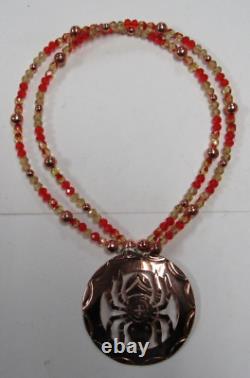 Native American Seminole Handmade Spider Medallion Beaded Necklace C Johnson