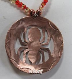 Native American Seminole Handmade Spider Medallion Beaded Necklace C Johnson