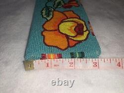 Native American Shoshone FLORAL TWO SIDED Beaded ROSE BUD Check Book Wallet