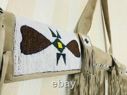 Native American Sioux Beaded Riffle Scabbard Handmade Buckskin Hide Gun Cover