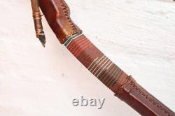 Native American Sioux Bow and Arrows Hanging Beaded Handle, Stone Arrowhead