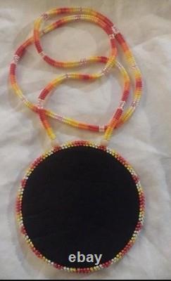Native American, Sioux, Hand Beaded Medallion Necklace PowWow