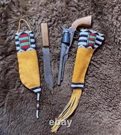 Native American Sioux Handmade Gun & Knife Sheath Indian Beaded Knife Sheath