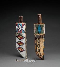 Native American Sioux Handmade Knife Sheath Indian Beaded Knife Cover