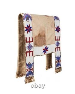 Native American Sioux Lakota Leather Saddle Blanket Buffalo Hide Handmade Beaded