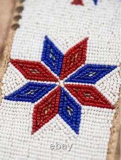 Native American Sioux Lakota Leather Saddle Blanket Buffalo Hide Handmade Beaded