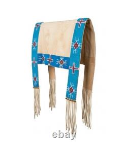 Native American Sioux Lakota Leather Saddle Blanket Buffalo Hide Handmade Beaded