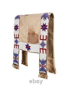 Native American Sioux Lakota Leather Saddle Blanket Buffalo Hide Handmade Beaded