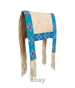 Native American Sioux Lakota Leather Saddle Blanket Buffalo Hide Handmade Beaded