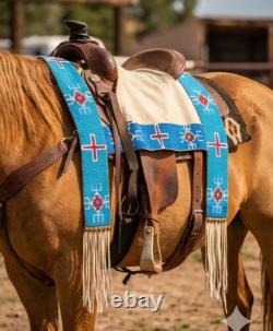 Native American Sioux Lakota Leather Saddle Blanket Buffalo Hide Handmade Beaded