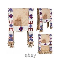 Native American Sioux Lakota Leather Saddle Blanket Buffalo Hide Handmade Beaded