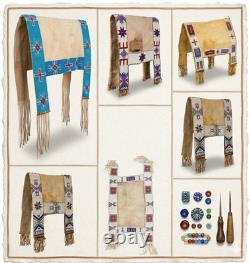 Native American Sioux Lakota Leather Saddle Blanket Buffalo Hide Handmade Beaded