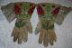 Native American Sioux Northern Plains 1890-1900 Men's Beaded Gauntlets on hide