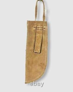 Native American Sioux Style Indian Beaded Suede Leather Knife Sheath Handmade