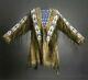 Native American Sioux Western Suede Leather Jacket Fringe & Beads Work War Shirt