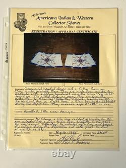 Native American Sioux or Crow Ceremonial Beaded Dance Cuffs Early 1900's COA