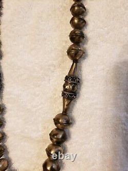 Native American Sterling Navajo Pearls Necklace 25 & 80g