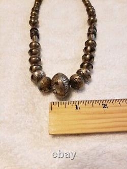 Native American Sterling Navajo Pearls Necklace 25 & 80g