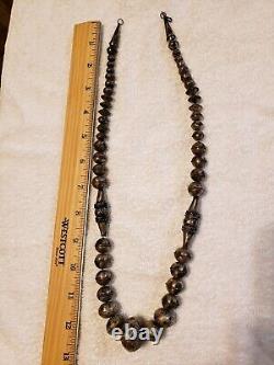 Native American Sterling Navajo Pearls Necklace 25 & 80g