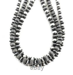 Native American Sterling Silver Navajo 3/ Strand Silver Parol Silver Beads