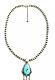 Native American Sterling Silver Navajo Handmade # 8 Turquoise Necklace