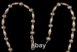 Native American Sterling Silver Necklace Tubular and Bench Beads