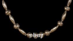 Native American Sterling Silver Necklace Tubular and Bench Beads