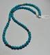 Native American Sterling Silver SLEEPING BEAUTY Turquoise Beaded Necklace 18 in