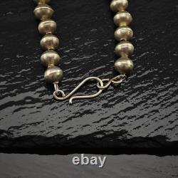 Native American Sterling Silver Stamped Beaded Necklace 19