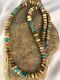 Native American Sterling Silver Turquoise Picture Jasper Men's Necklace 8092