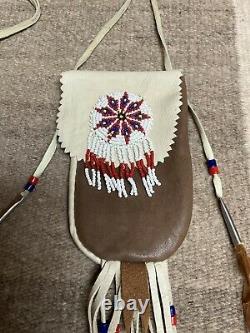 Native American Strike-a-light Bag Pouch Beaded Tobacco Sack