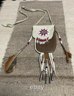 Native American Strike-a-light Bag Pouch Beaded Tobacco Sack