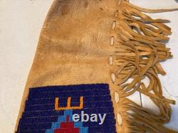 Native American Style Beaded Suede Leather Rifle Scabbard Gun Case Fringe Sioux