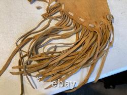 Native American Style Beaded Suede Leather Rifle Scabbard Gun Case Fringe Sioux