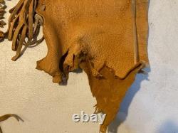 Native American Style Beaded Suede Leather Rifle Scabbard Gun Case Fringe Sioux