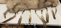 Native American-Style Fur Quiver with Feathers & Beads Decorative/Display