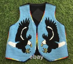 Native American Style Handmade Beaded Vest Powwow Regalia Tribal Vest BV917