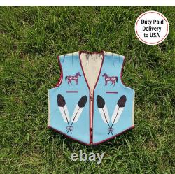 Native American Style Handmade Beaded Vest Powwow Regalia Tribal Vest BV918