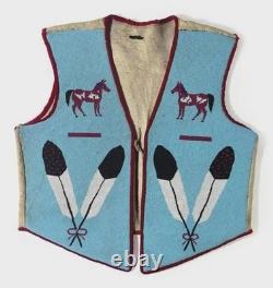 Native American Style Handmade Beaded Vest Powwow Regalia Tribal Vest BV918