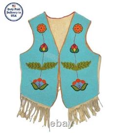 Native American Style Handmade Beaded Vest Powwow Regalia Tribal Vest BV920