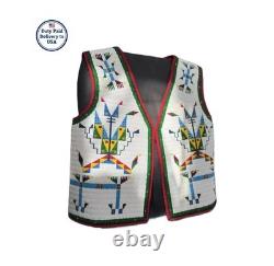 Native American Style Handmade Beaded Vest Powwow Regalia Tribal Vest TBV401