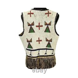 Native American Style Handmade Beaded Vest Powwow Regalia Tribal Vest TBV402
