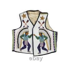 Native American Style Handmade Beaded Vest Powwow Regalia Tribal Vest TBV919