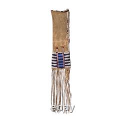 Native American Style Sioux Lakota Beaded Pipe Bag Suede Leather Tobacco Pouch
