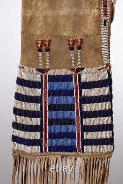 Native American Style Sioux Lakota Beaded Pipe Bag Suede Leather Tobacco Pouch