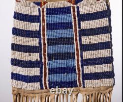 Native American Style Sioux Lakota Beaded Pipe Bag Suede Leather Tobacco Pouch